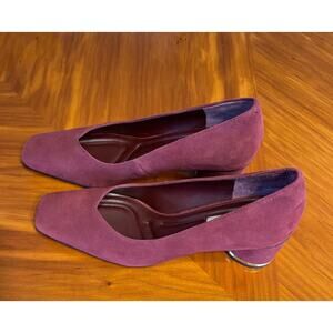 Franco Sarto Suede Red Leather Napoli Classic Pumps Shoes Red NWOT 9 1/2 NWOT